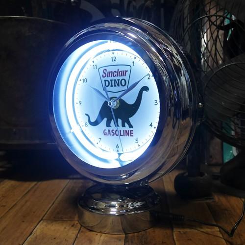 Sinclair DINO ガスランプ ネオンクロック 置時計 シンクレア GASLAMP