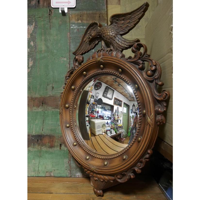 Syroco Wood イーグル アンティークミラー レトロインテリア 魚眼