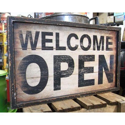 木製看板 オープン クローズ アンティーク サインボード アメリカン