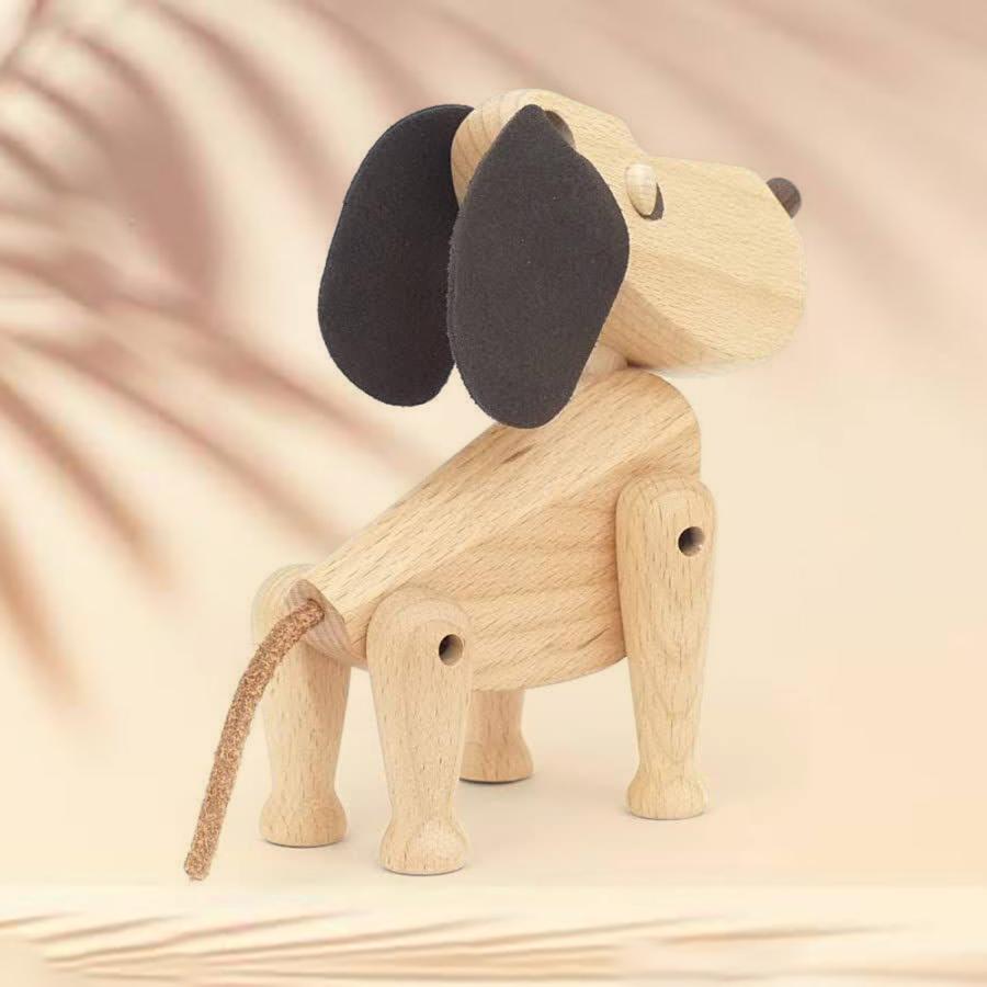 置き物 木製 犬 インテリア 人形 雑貨 オブジェ 動物 イヌ 北欧