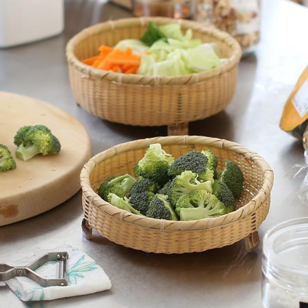 公長齋小菅 そばざる足付きS 竹ざる 竹かご 竹籠 蕎麦ざる 竹製 京都