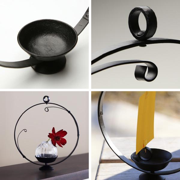 風鈴 和ろうそく 燭台 風の音 鍛冶工房弘光 花入 花器 : がらんどう 手