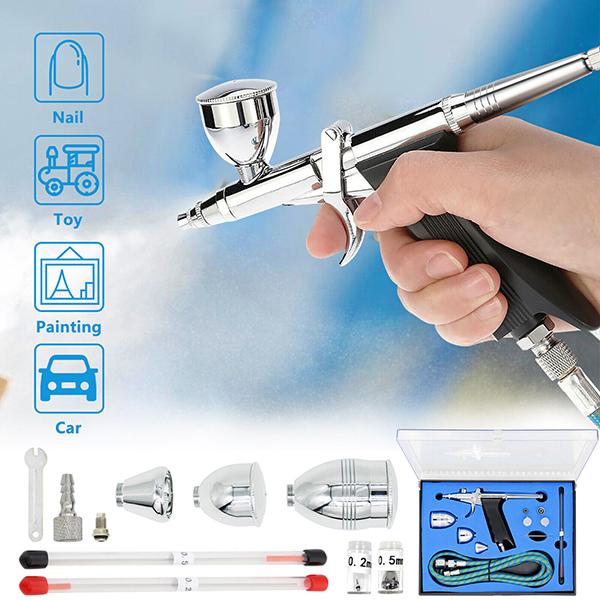 フル装備エアブラシキット 0.2mm 0.3mm 0.5mm プラモ・ネイルアート