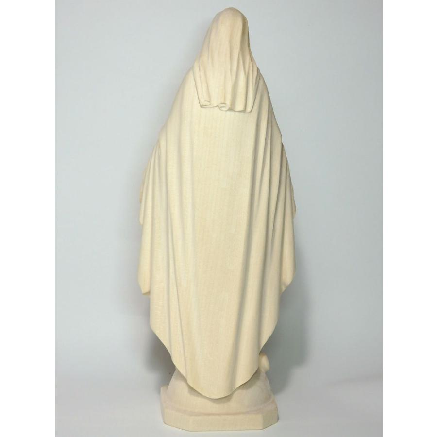 創業100年《レーピ》木彫り 聖母マリア像 20cm「無原罪」白木仕上げ