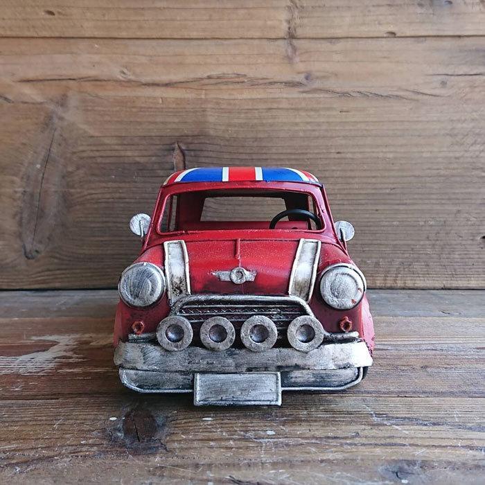 ミニクーパー 置物 レトロ ブリキ 細工 インテリア ユニオンジャック