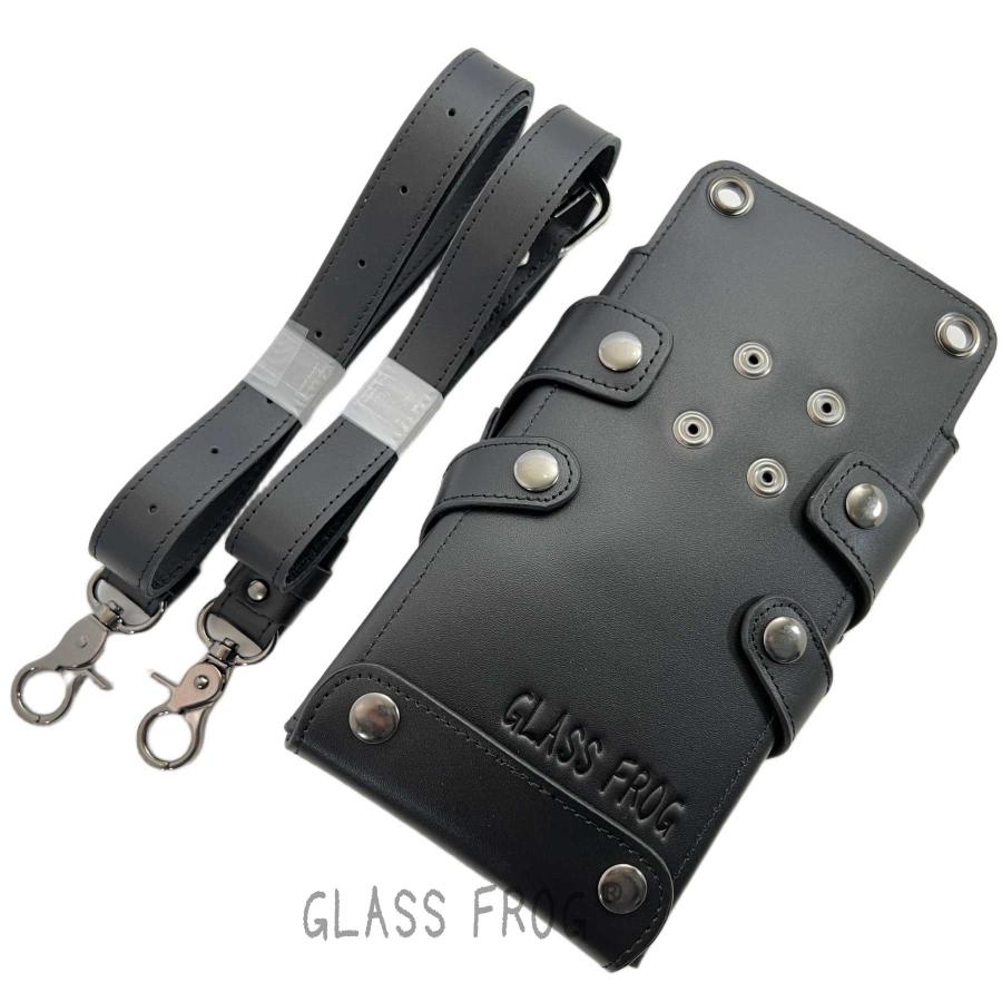 本革シザーケース オリジナル ブラック 牛革 送料無料 ハサミ5丁収納