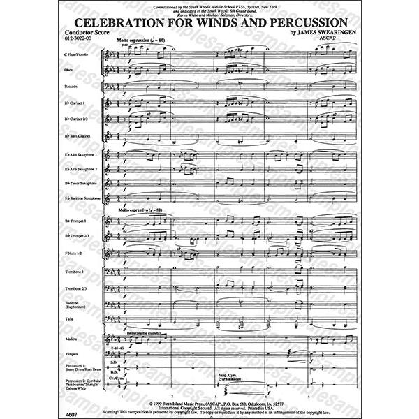 楽譜 スウェアリンジェン/セレブレーション(【532】/012-3022-00/輸入