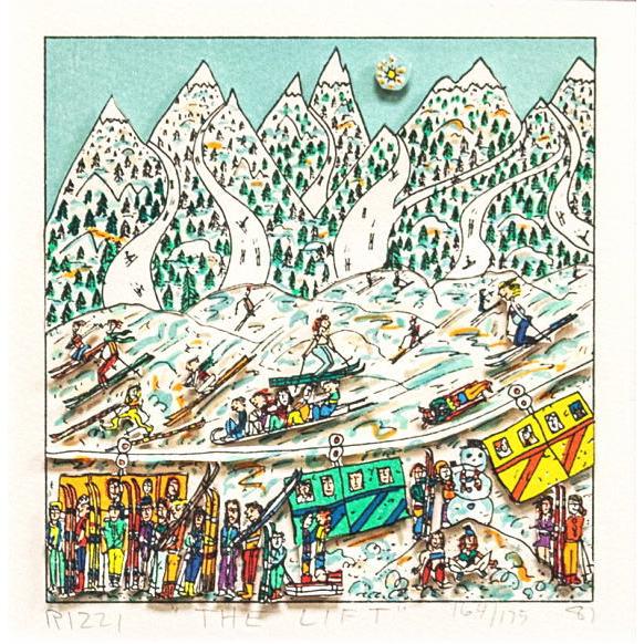 ジェームス・リジィ 「 THE LIFT 」 シルクスクリーン 版画 James