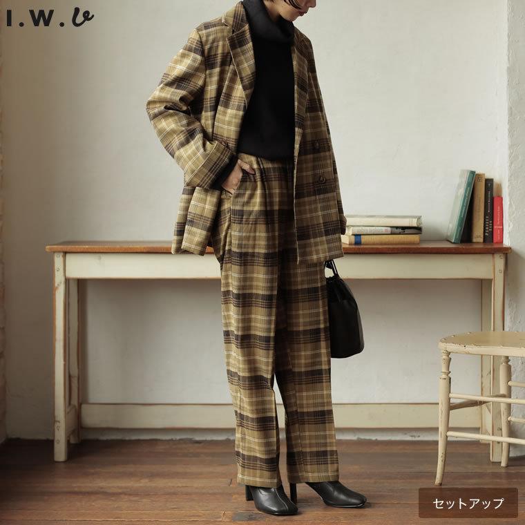 Re:EDIT（リエディ） セットアップ レディース チェック柄 無地