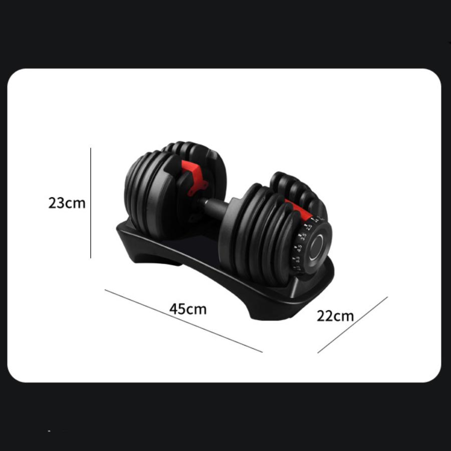 可変式ダンベル 24kg 1個 15段階調節 重量調節 アジャスタブルダンベル