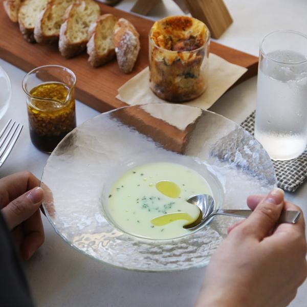 木村硝子店 ヒップ 8インチ カクテルプレート 220mm ガラス皿 スープ皿