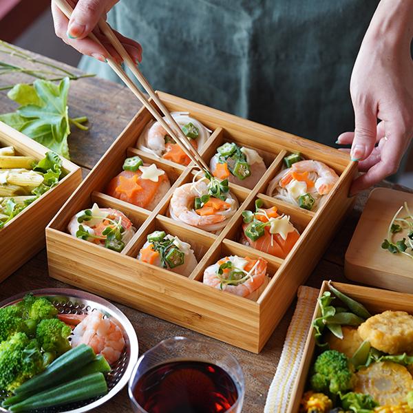 公長齋小菅 6.5寸 二段重箱 京都 お重 ランチボックス 竹製 公長斎