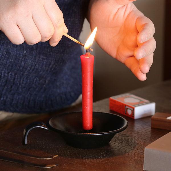 和ろうそく 丸型燭台 高澤ろうそく 南部鉄 手燭 ろうそく立て
