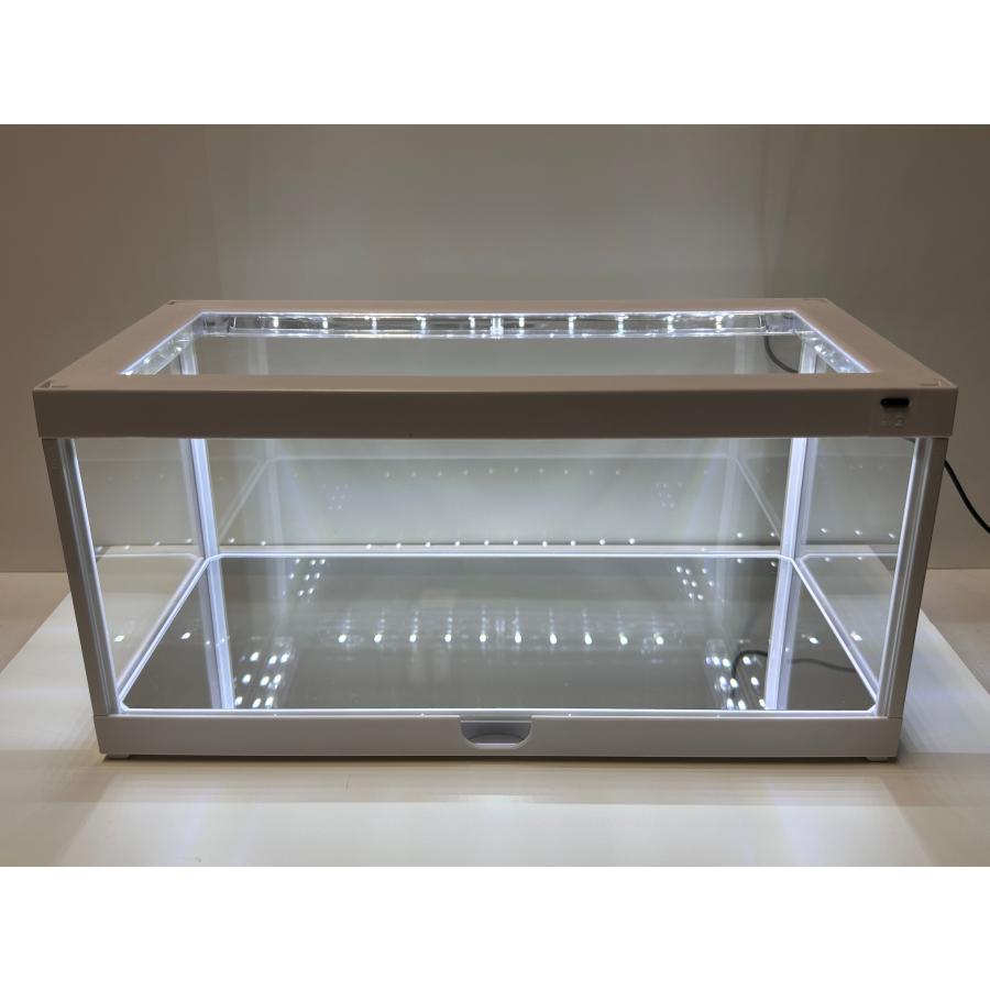 1/18 ミニカー ディスプレイケース LED照明付 USB給電 組立式 ホワイト