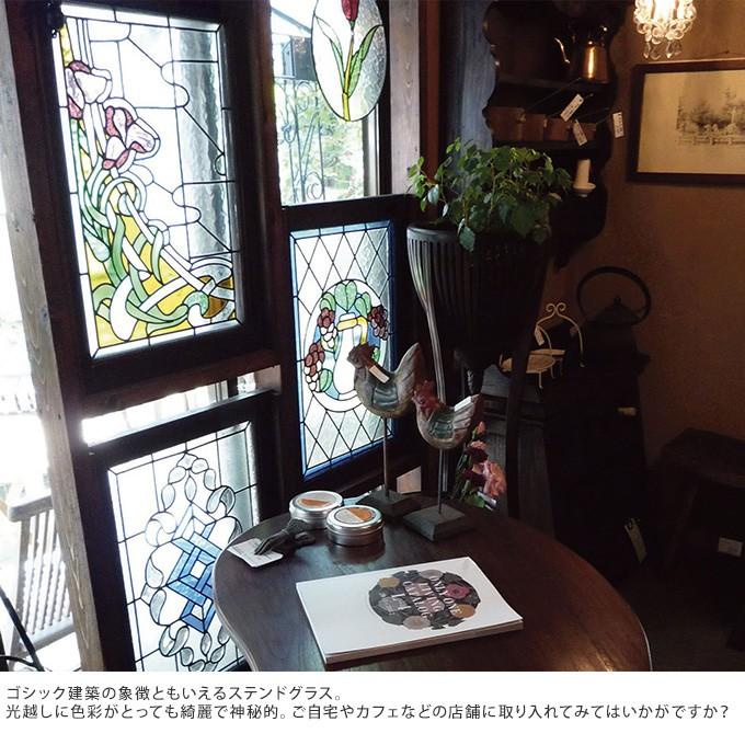 ステンドグラス 窓枠 おしゃれ ウィンドウフレーム 52×72cm : Nester