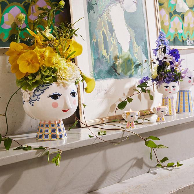 ビヨンヴィンブラッド 花瓶 エヴァ フラワーポット 直径21cm 顔 北欧