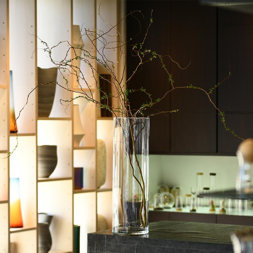 Clay（クレイ） ガラス 花瓶 透明 北欧 大型 シンプル 大きい EURO