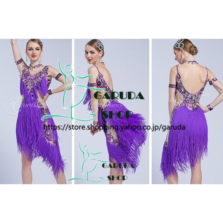 Garuda SHOP レディース社交ダンス衣装 競技ドレス ラテンドレス 高級