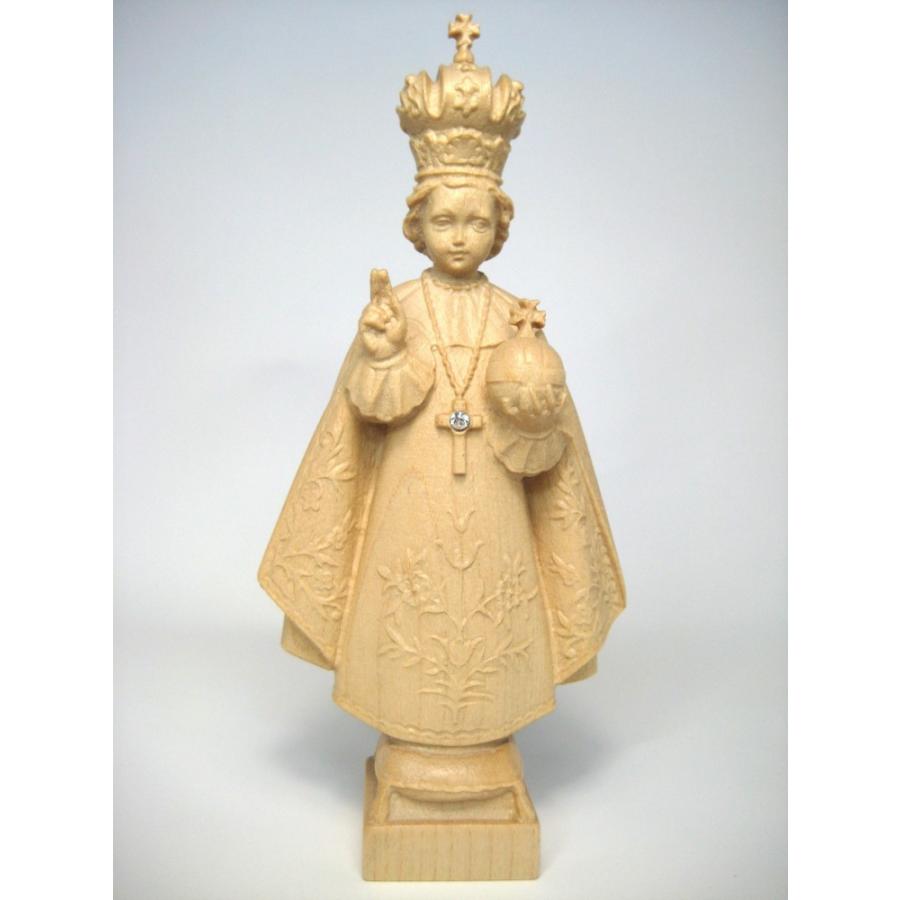 創業100年《レーピ》木彫り イエス キリスト像 15cm「プラハの幼子