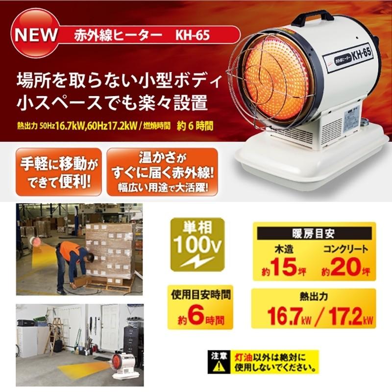 ナカトミ NAKATOMI 赤外線ヒーター 50/60HZ兼用 6時間使用 KH-65