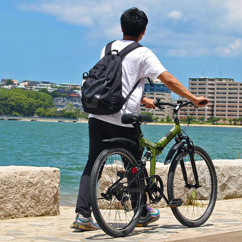 マウンテンバイク 26インチ 折りたたみ自転車 6段変速 アーミー