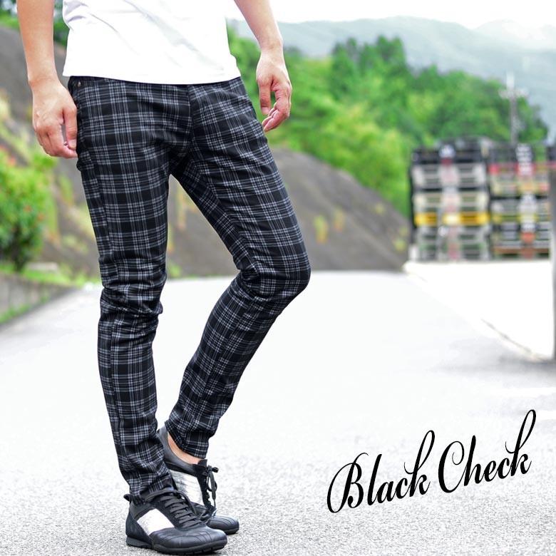 閉店セール】ストライプ柄 ＆ チェック柄 美脚 ストレッチ スキニー