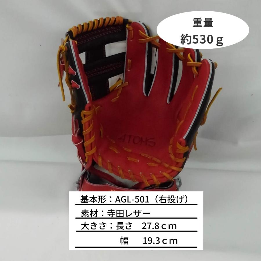 ATOMS アトムス 硬式内野手 AGL-501 ブラックXレッド 限定品 技匠流