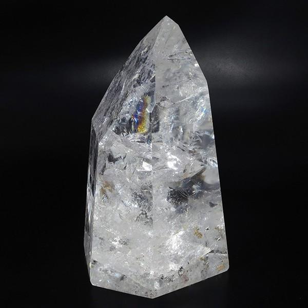 虹入り水晶 天然 レインボークォーツ ポイント 原石 約310g 天然石