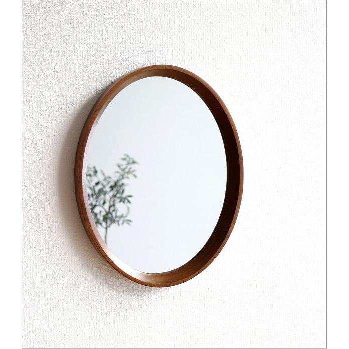 鏡 壁掛けミラー おしゃれ 楕円形 シンプル モダン 木製 無垢 ウォール