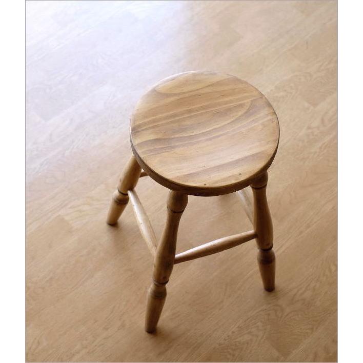 スツール 木製 丸 丸椅子 おしゃれ キッチン パイン材 無垢 天然木