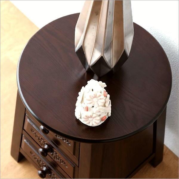 スツール アンティーク調 木製 収納 丸 椅子 花台 玄関 腰掛け