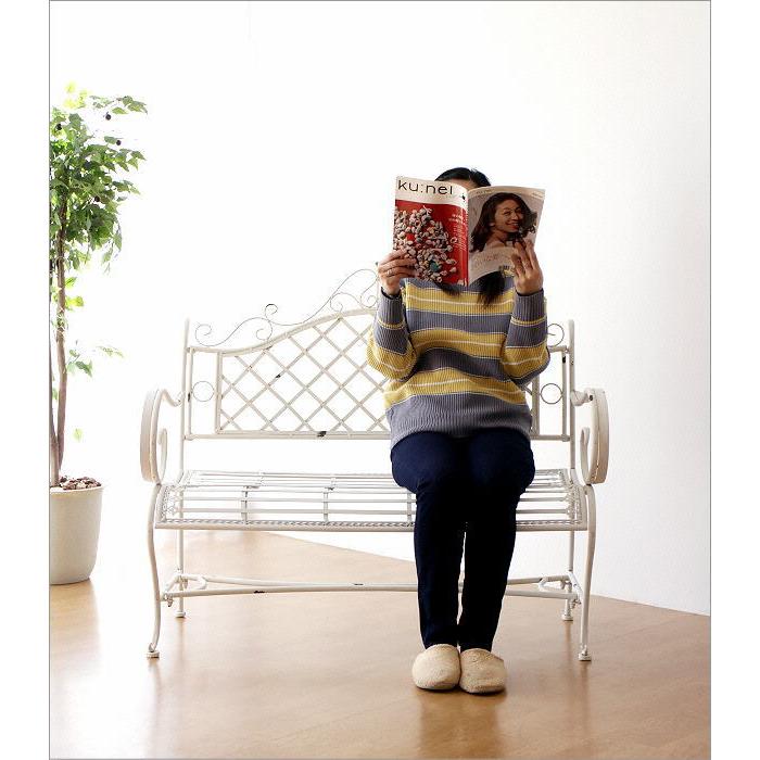 ベンチ ガーデンベンチ アイアン 二人掛け おしゃれ ガーデン