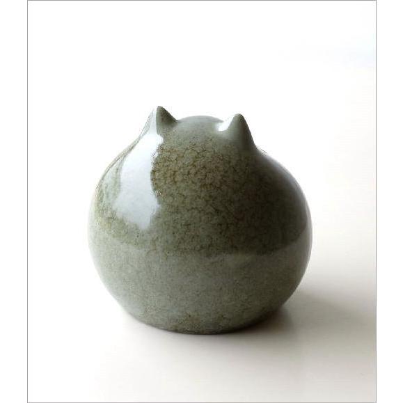 猫 ねこ ネコ 置物 置き物 陶器 オブジェ 雑貨 丸い おしゃれ 和風