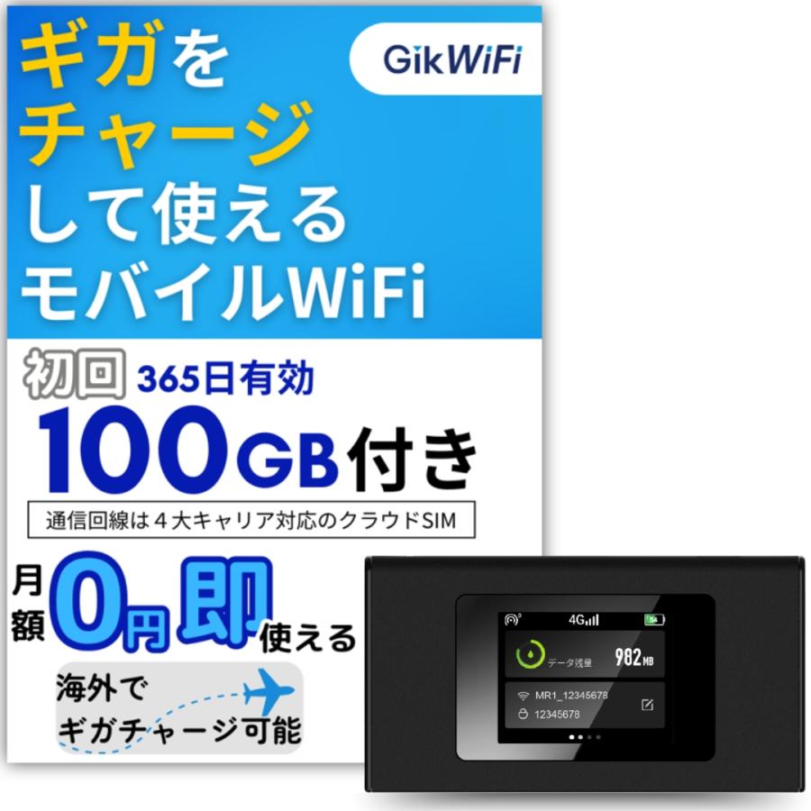 ポケットwifi 100GB 365日 ギガ付き セット ルーター モバイルルーター
