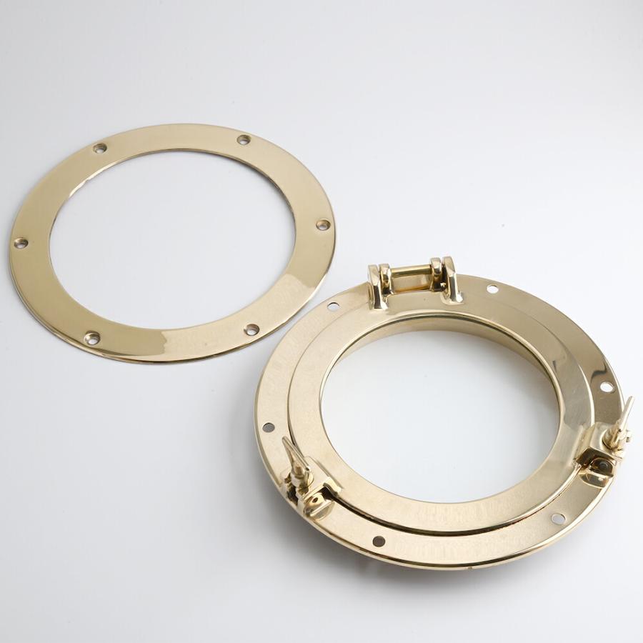 イタリア製 真鍮丸窓(透明ガラス) 金色 ゴールド 磨き仕上げ マリン