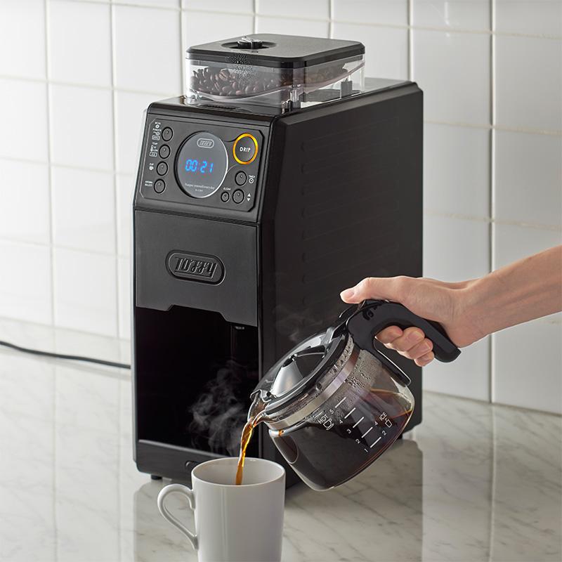 全自動 コーヒーメーカー ミル付き おしゃれ レトロ Toffy トフィー 全