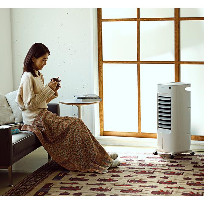 冷風扇 ヒーター 加湿器 おしゃれ シンプル siroca シロカ 加湿つき温