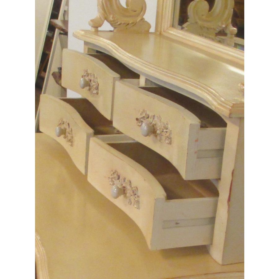 送料無料】 アンティーク調 ドレッサー シャビー アイボリー : 群商