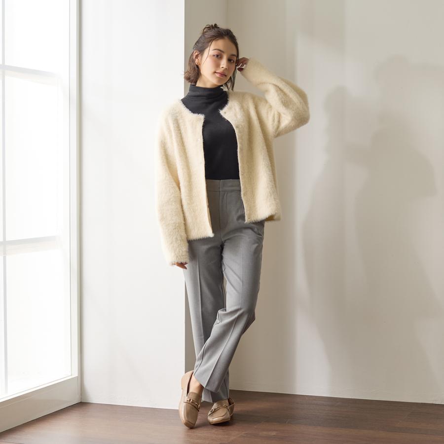 Tuche グンゼ 裏起毛 ストレートパンツ レディース ウエストゴム 秋 冬