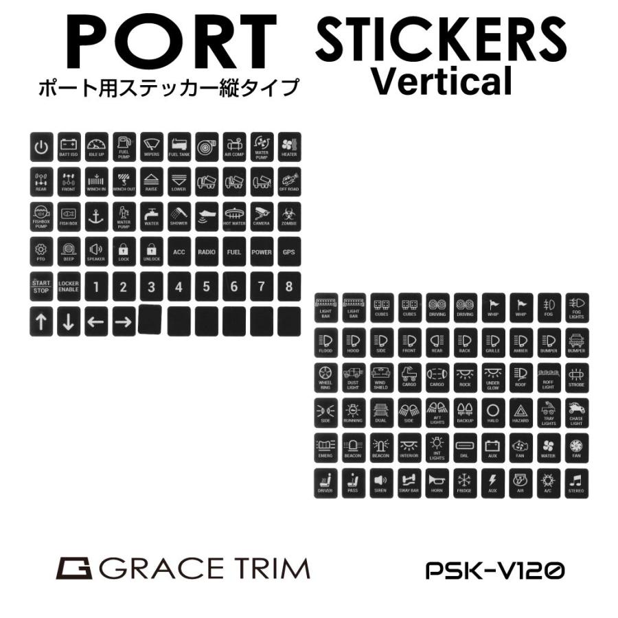 車 自動車 スイッチ マーク シール ポートステッカー 縦タイプ PSK