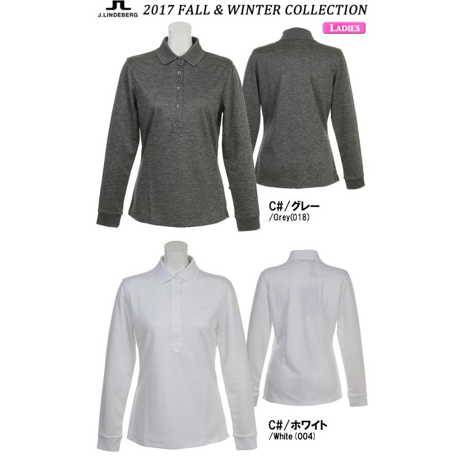 ジェイリンドバーグ J.LINDEBERG レディース 長袖ポロシャツ グレー