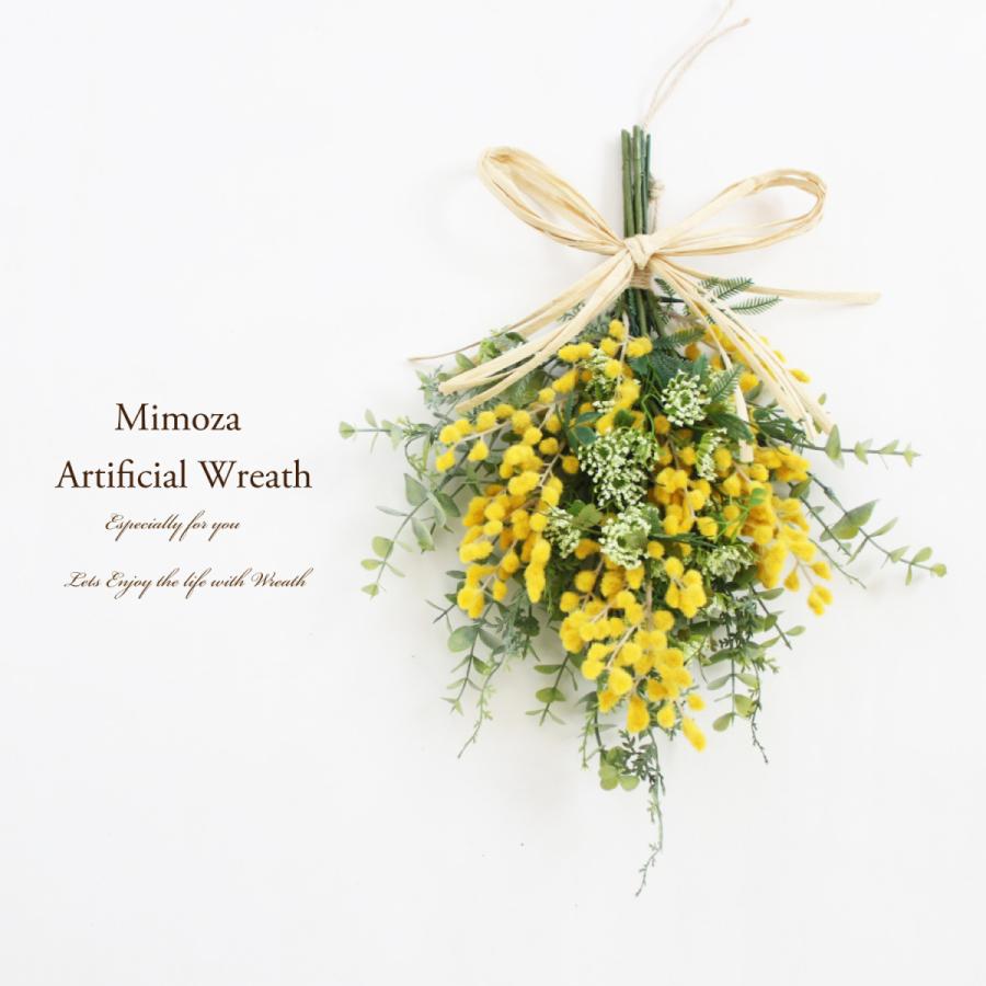 ミモザ リース スワッグリース 造花 アーティフィシャルフラワー