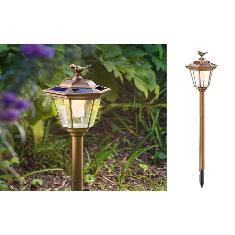 GWSOLAR【小鳥模様 ランタン型 ガーデンライトSmart Lighting】電球色