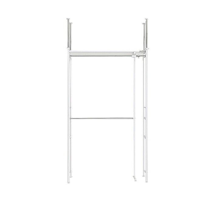 ハンガーラック 突っ張り 2段 頑丈 スリム 収納 伸縮 幅111〜200 奥行