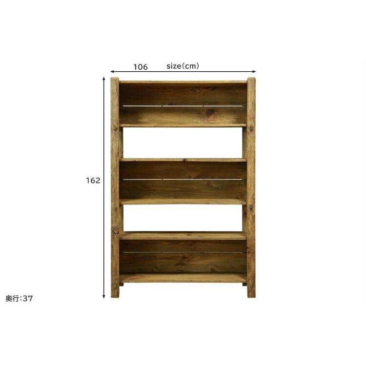 シェルフ ラック おしゃれ 完成品 古材 木製 収納棚 5段 飾り棚 本棚