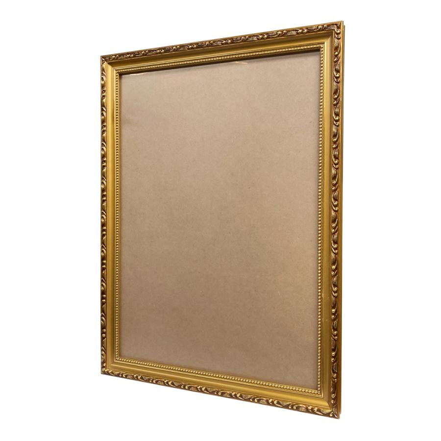 豪華 アンティーク ビンテージ風 A3用 額縁 木製フレーム 茶 ゴールド