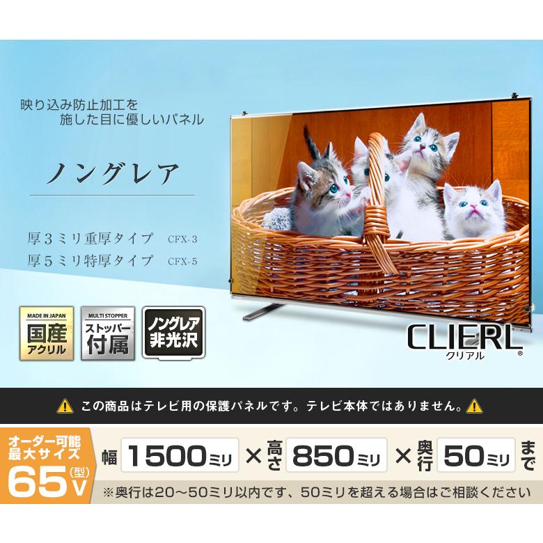 テレビ保護パネル 65型 65インチ 反射・映込防止 テレビガード テレビ