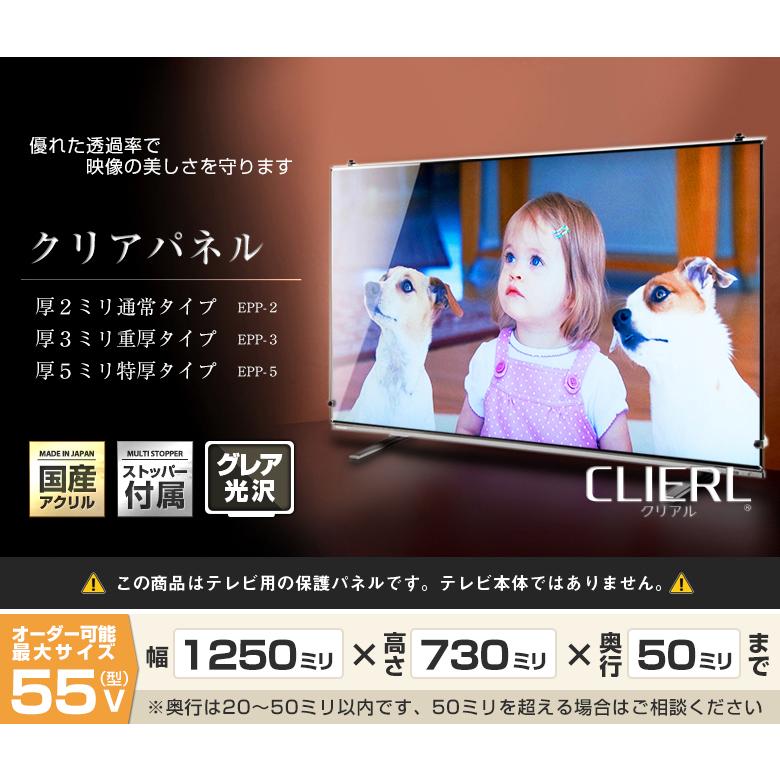 テレビ保護パネル 55型 55インチ クリアパネル テレビガード テレビ