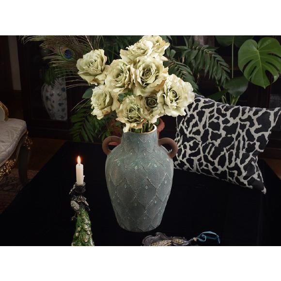 Peacock ピーコック 立体的な孔雀の羽模様の花瓶 フラワーベース 花器