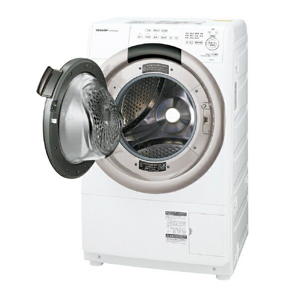 シャープ (左開き) 7.0kgドラム式洗濯乾燥機 ES-S7K-CL ベージュ系